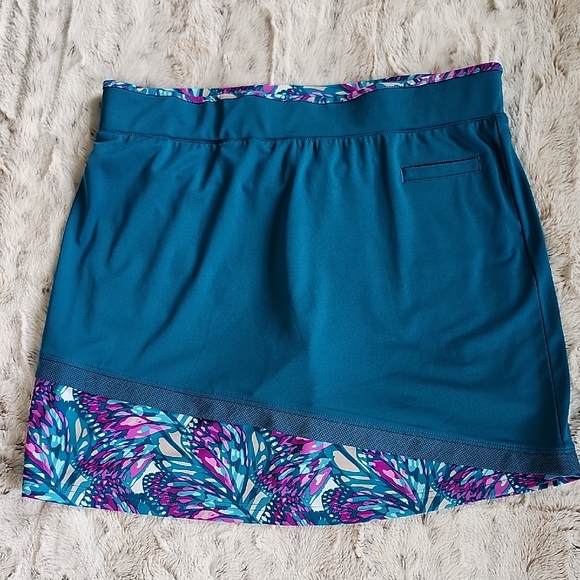 Pebble Beach Teal Purple Golf Skirt Skort Sz M NEW - Picture 4 of 12